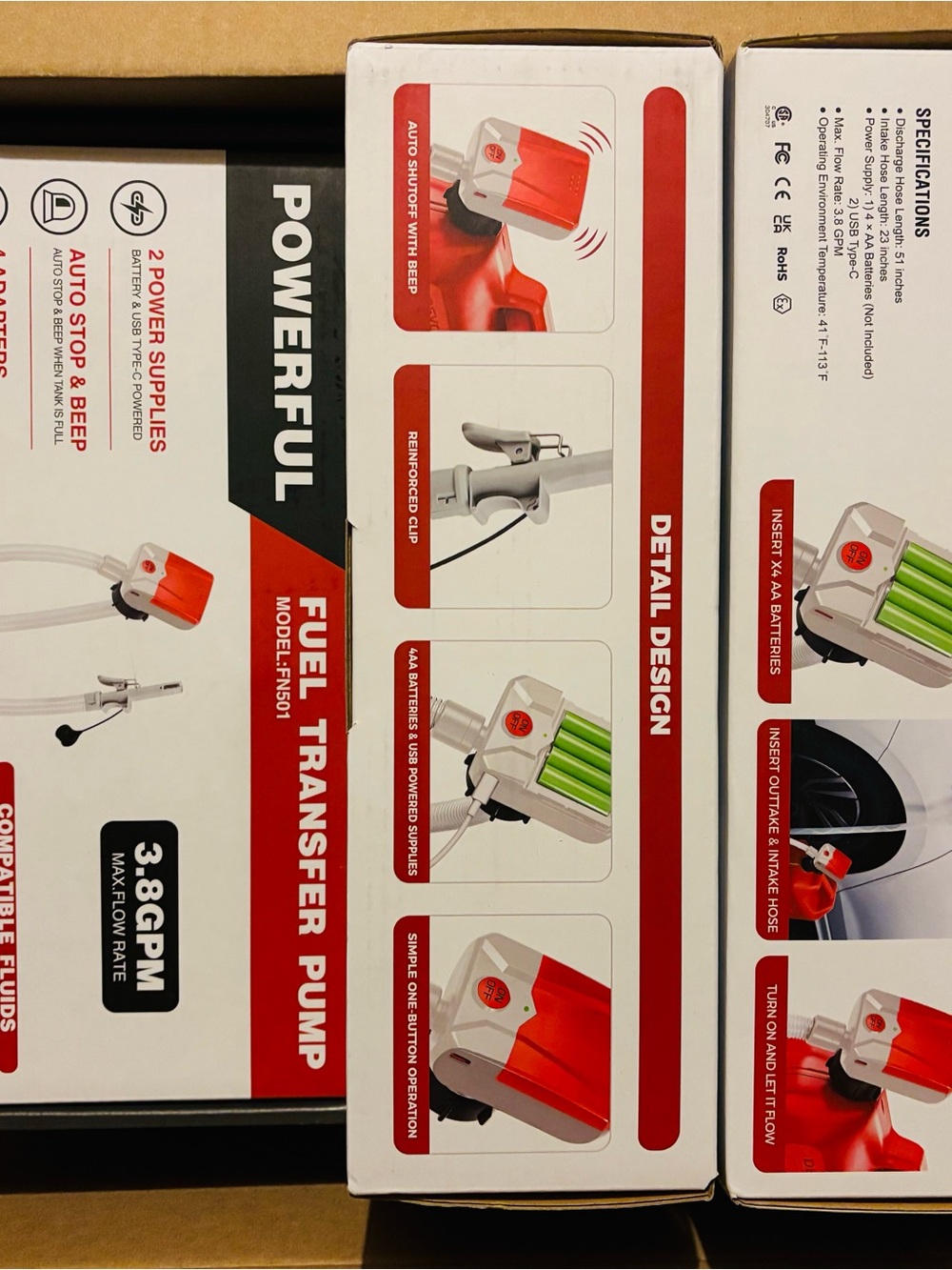 Powerful Fuel Transfer Pump - Red & White